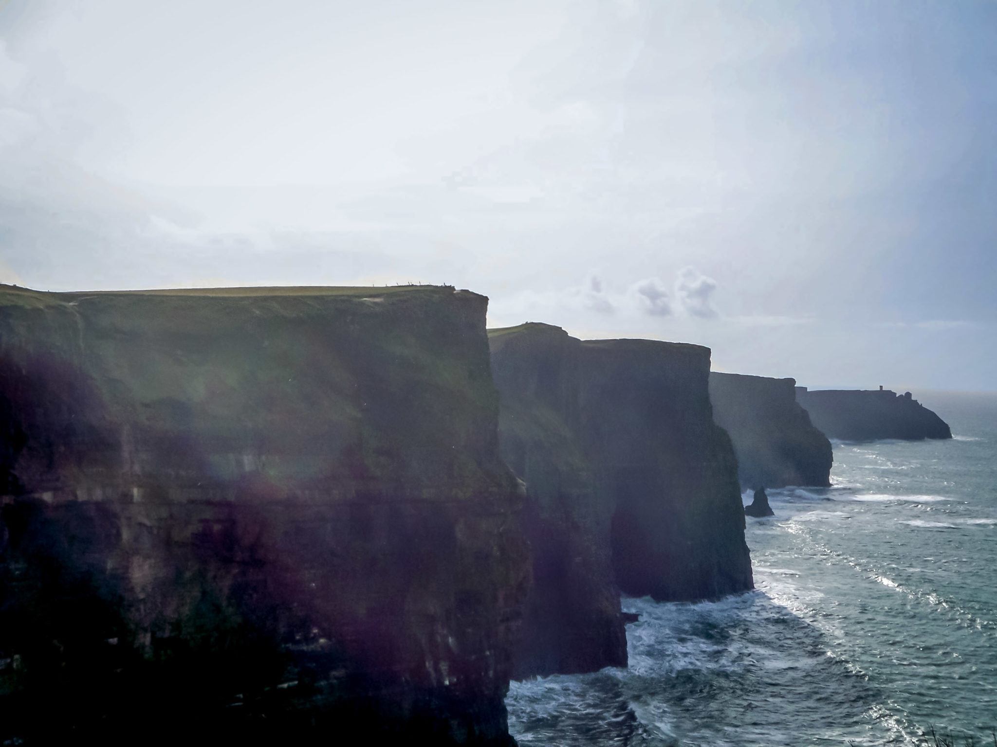 The undulating Cliffs of Moher drop straight into the ocean on Ireland's west coast