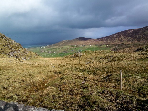 Driving through the rolling hills of Ireland's Ring of Kerry