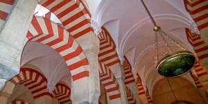 La Mezquita in Cordoba, Spain The candy cane stripes inside the La Mezquita Cordoba.