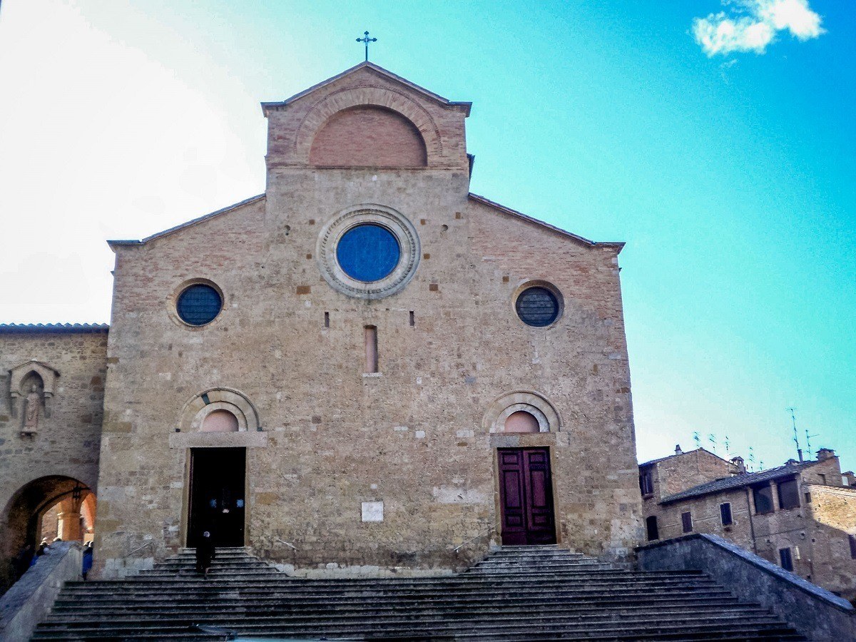 The steps of the cathedral in San Gimignano