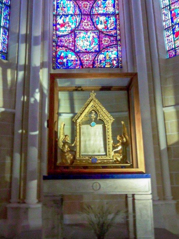 Relic reported to be the veil of Mary at Chartres Cathedral France
