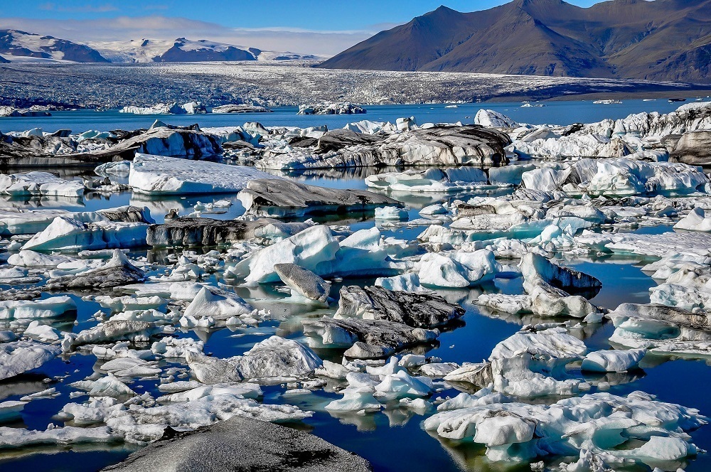 Jokulsarlon lagoon filled with icebergs is one of must see in Iceland tourist attractions.