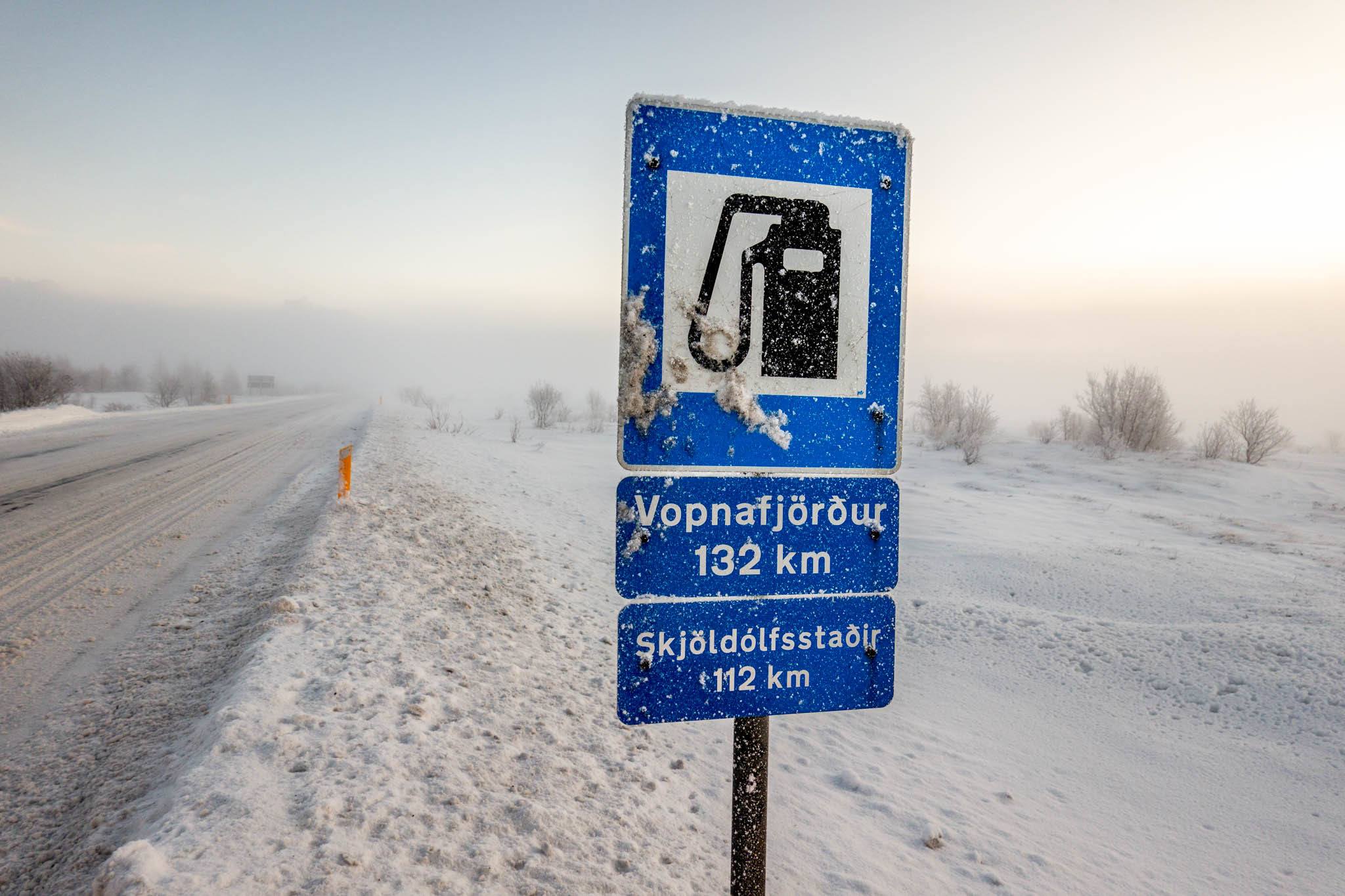 The gas stations in Iceland can be few and far between - always top up your tank when you pass a gas station.
