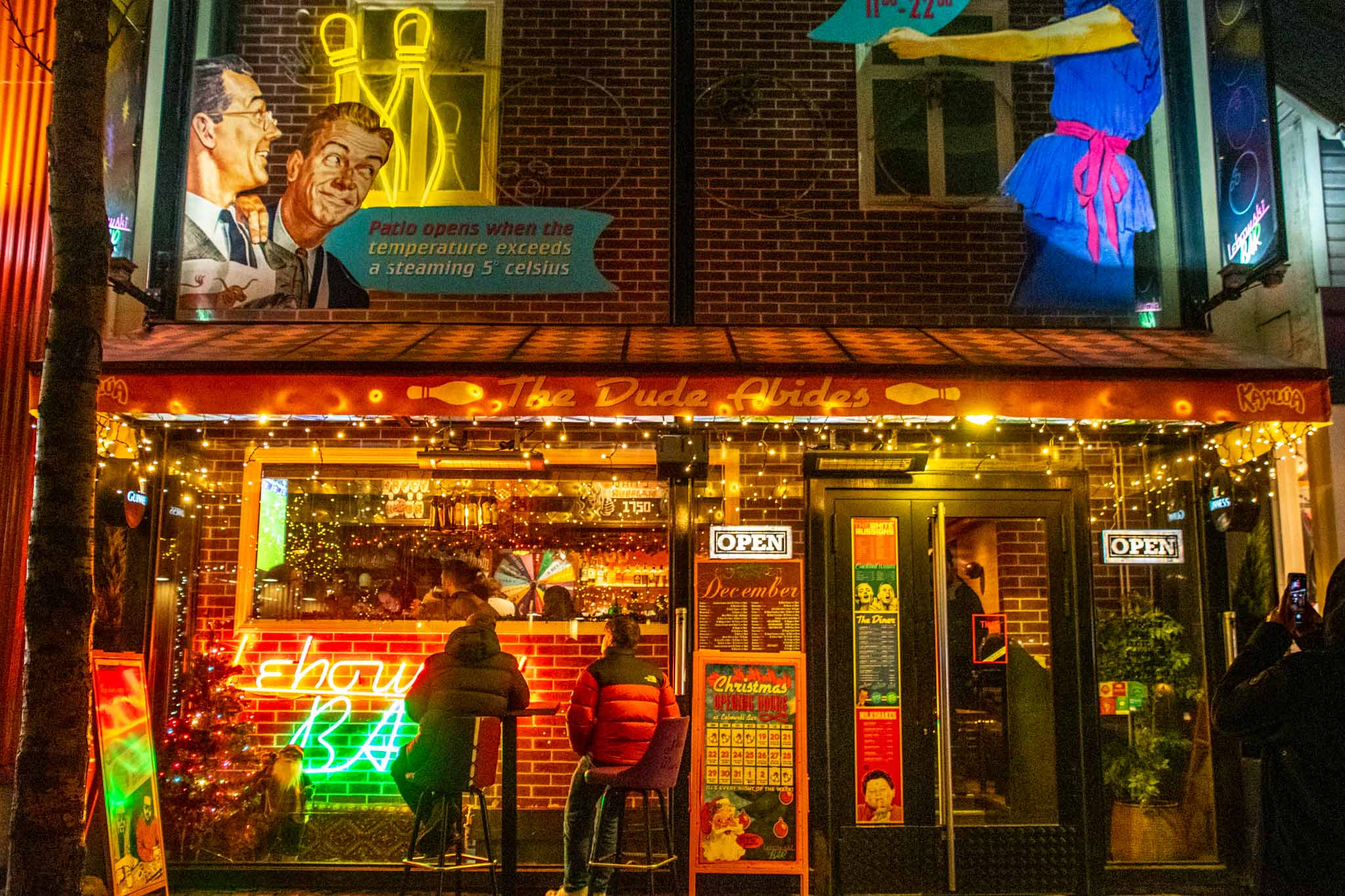 The exterior of the Lebowski Bar, one of the popular bars in Reykjavik.