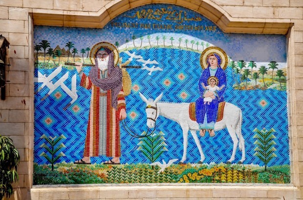 Greek-style mosaic at the Hanging Church in Coptic Cairo