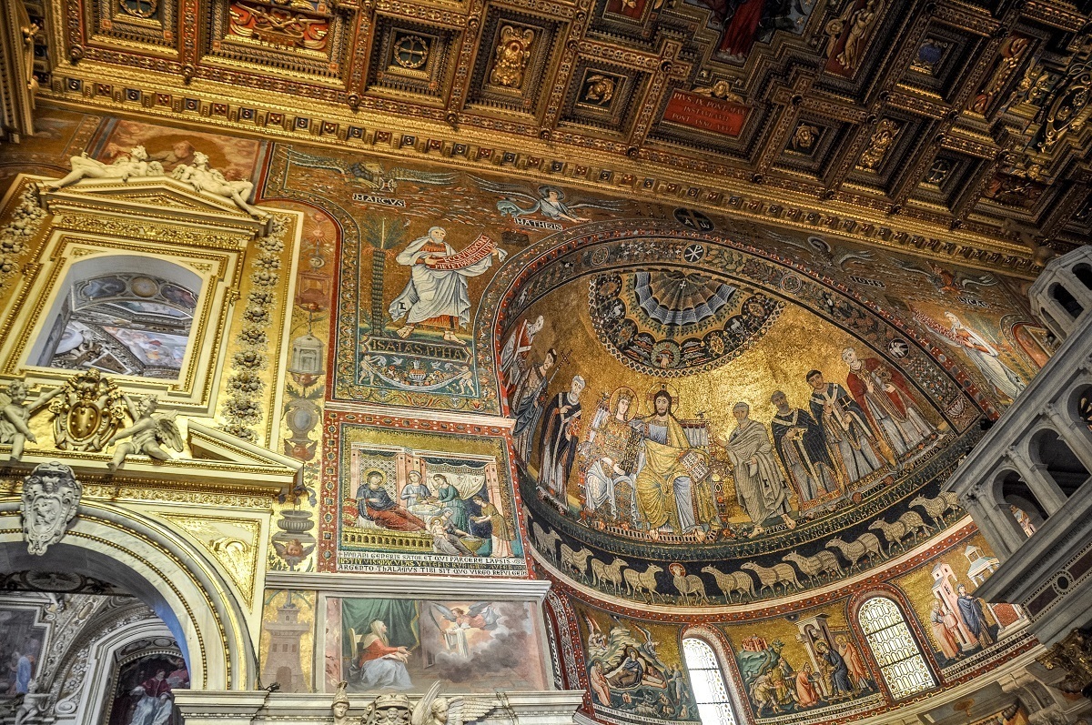 A golden church in Rome.