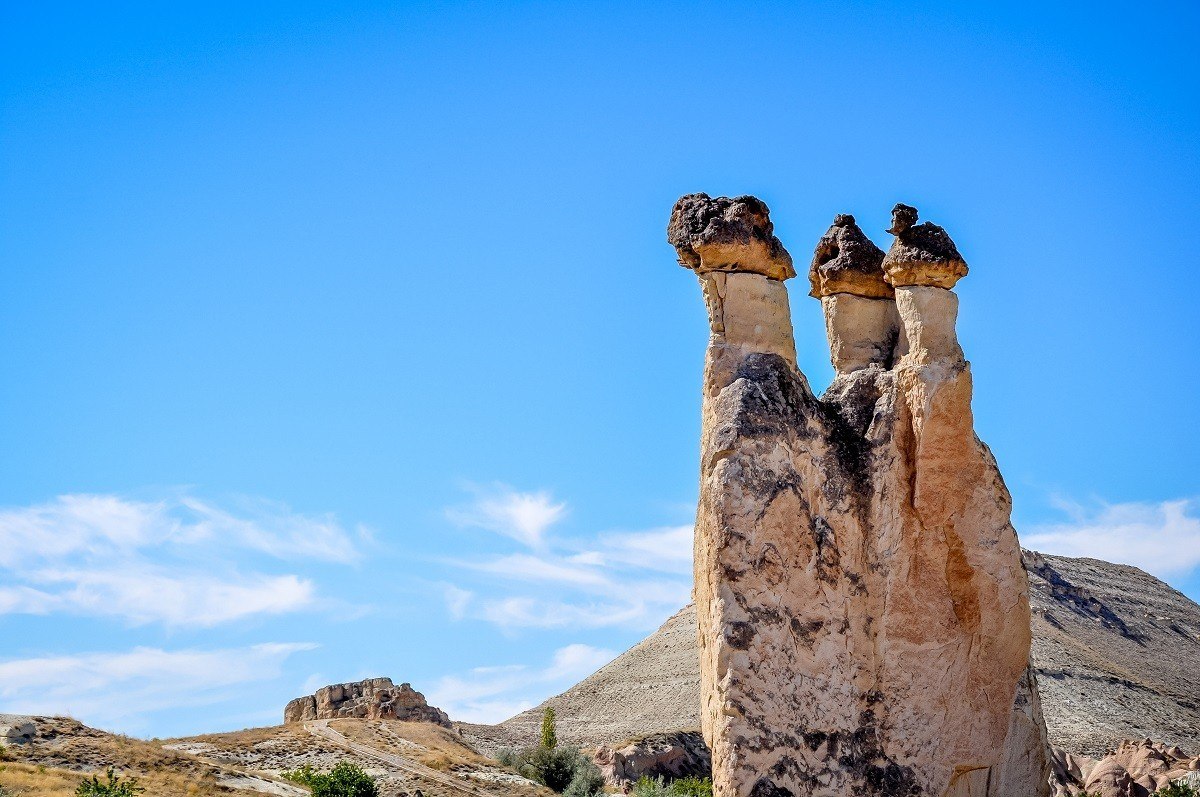 The stone pillars at Pasabag in Cappadocia.