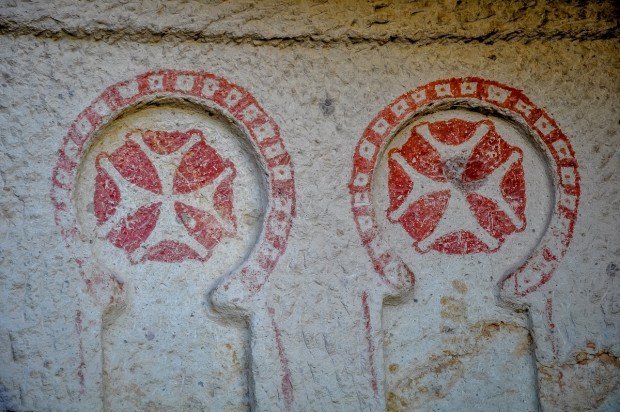 symbolism in the caves at the Goreme Open Air Museum.