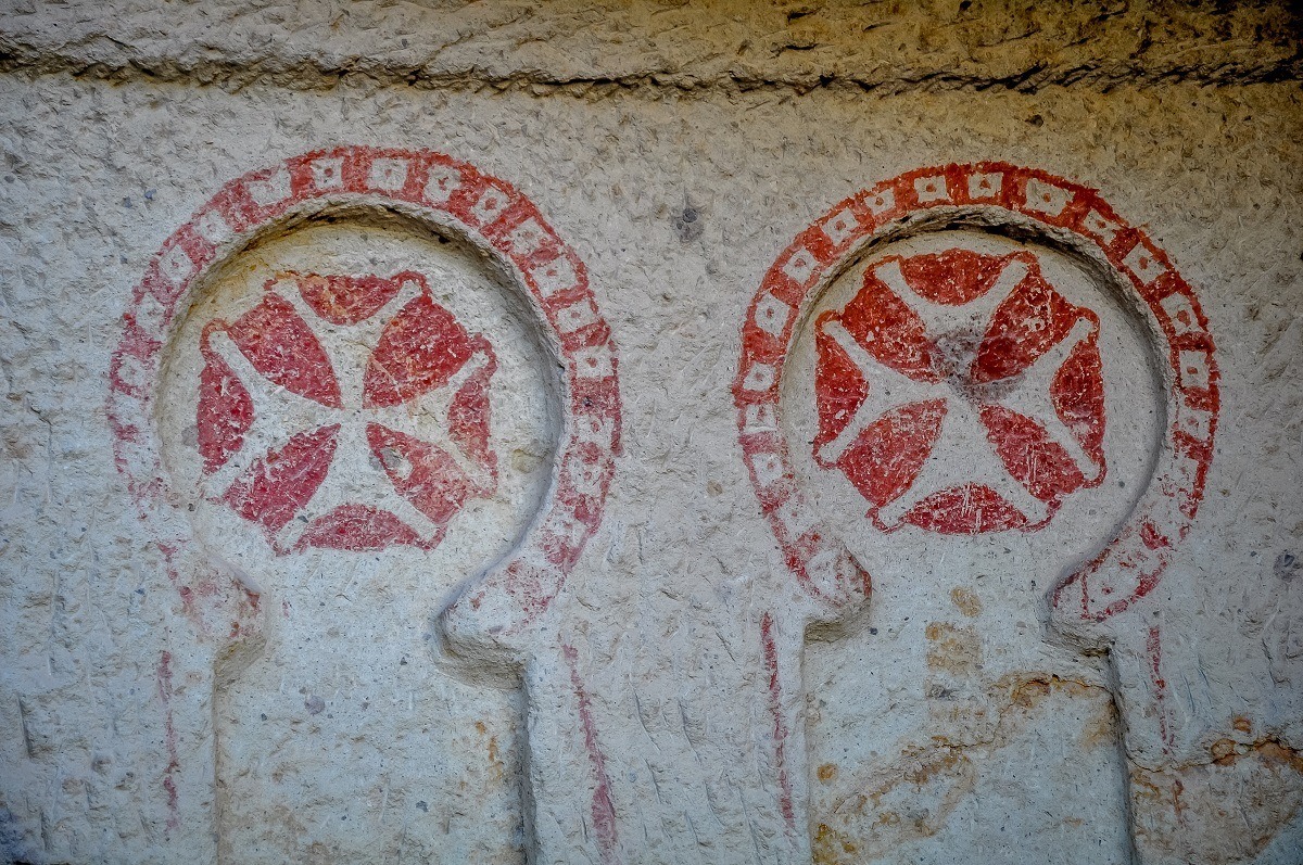 symbolism in the caves at the Goreme Open Air Museum.