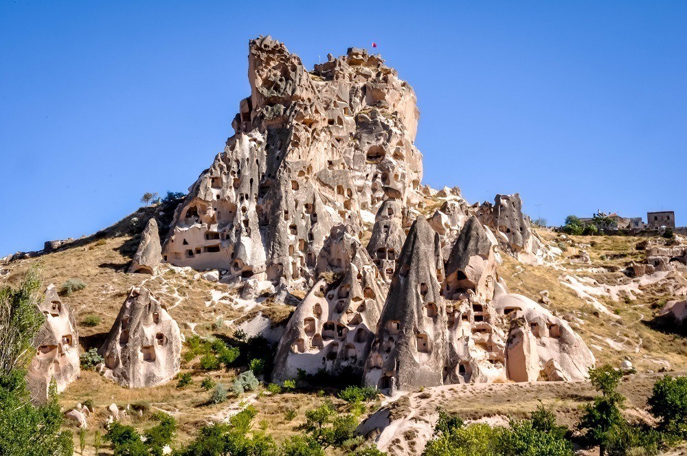 The rock formation of the Uchisar Castle