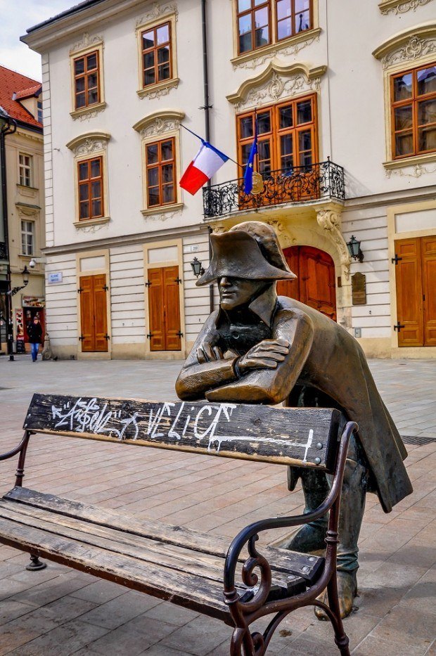 Napoleonic soldier statue on a Bratislava day trip