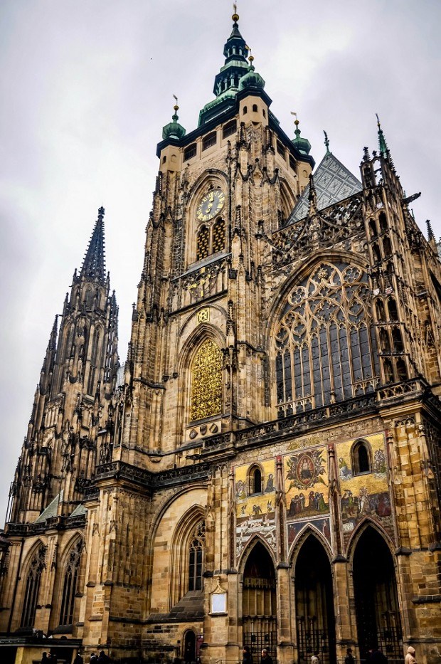Intricate exterior of St. Vitus