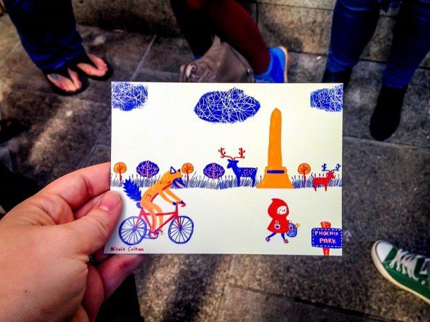 Stylized postcard by Nicola Colton on Le Cool Dublin walking tours
