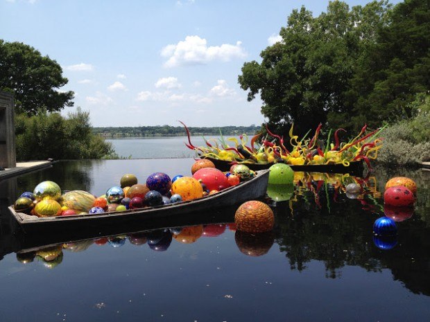 Chihuly exhibit at the Dallas Arboretum, one of the primary Dallas points of interest.