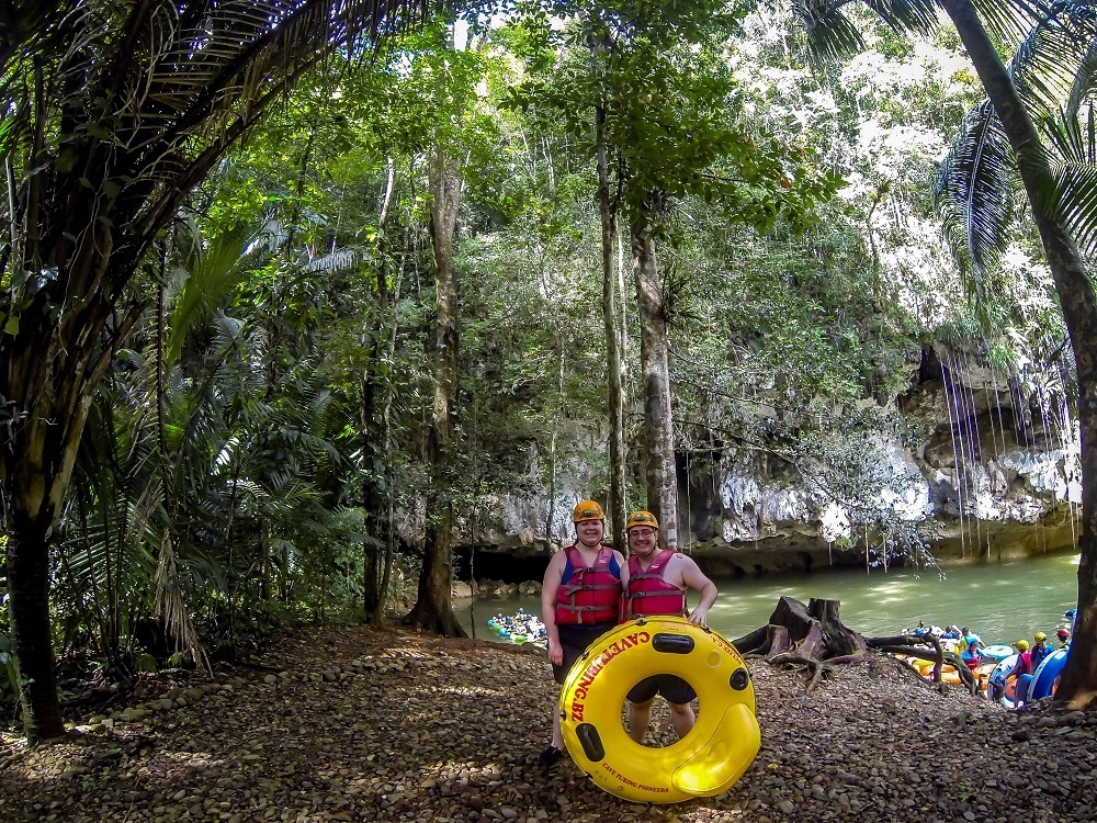 Lance and Laura getting ready to go cave tubing