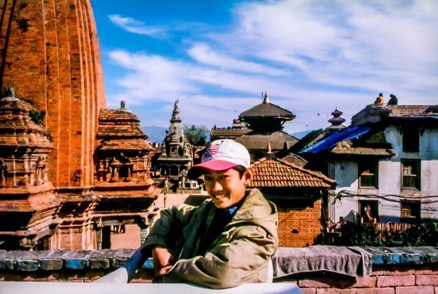 My host brother "Charlie" in Bhaktapur's Durbar Square