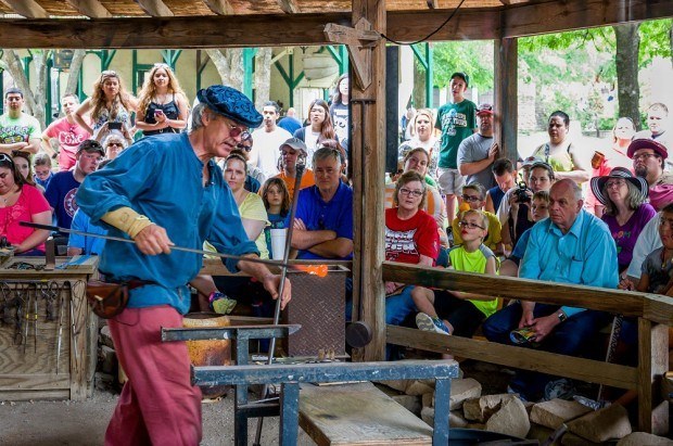 Glassblowing demonstration at Scarborough Renaissance Festival