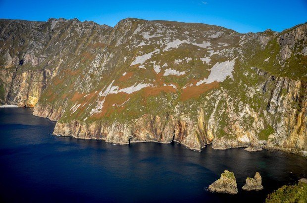 The sea cliffs of Slieve League are a great stop on a travel around Ireland road trip itinerary