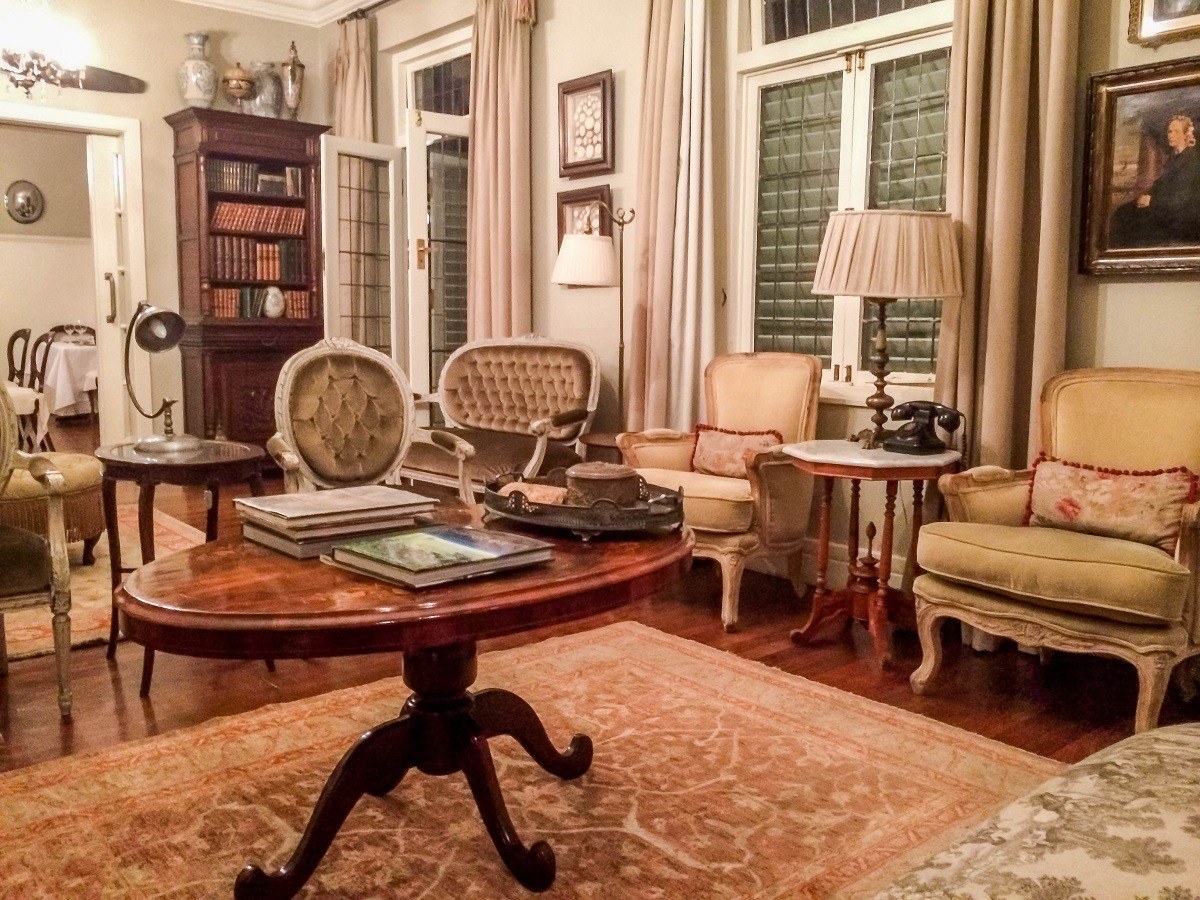 The sitting room at the Morrells Boutique Estate Hotel in Johannesburg, South Africa.