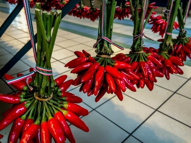 Peppers at the Central Market in Budapest, Hungary.