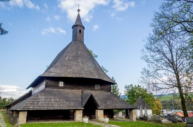The Slovakia Wooden Churches of the Carpathian Mountains The Church of All Saints in Tvrdosin - one of the Slovakia Wooden Churches.