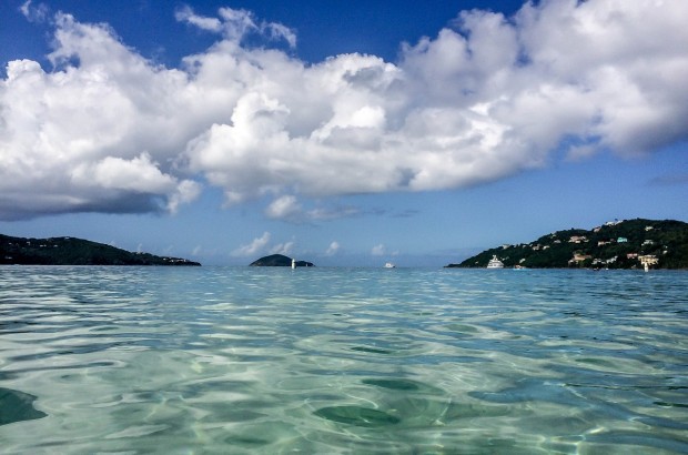 A Magens Bay Beach Break on St. Thomas The view from Magens Bay Beach.