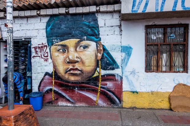 Ecuador Graffiti: Street Art Expressions The Boy in Otavalo by Tenaz