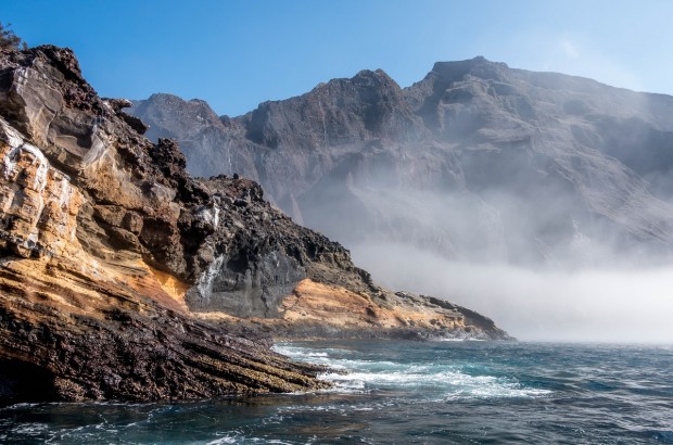 Choosing the Best Galapagos Itinerary Punta Vicente Roca on Isabela Island in the Galapagos, Ecuador.