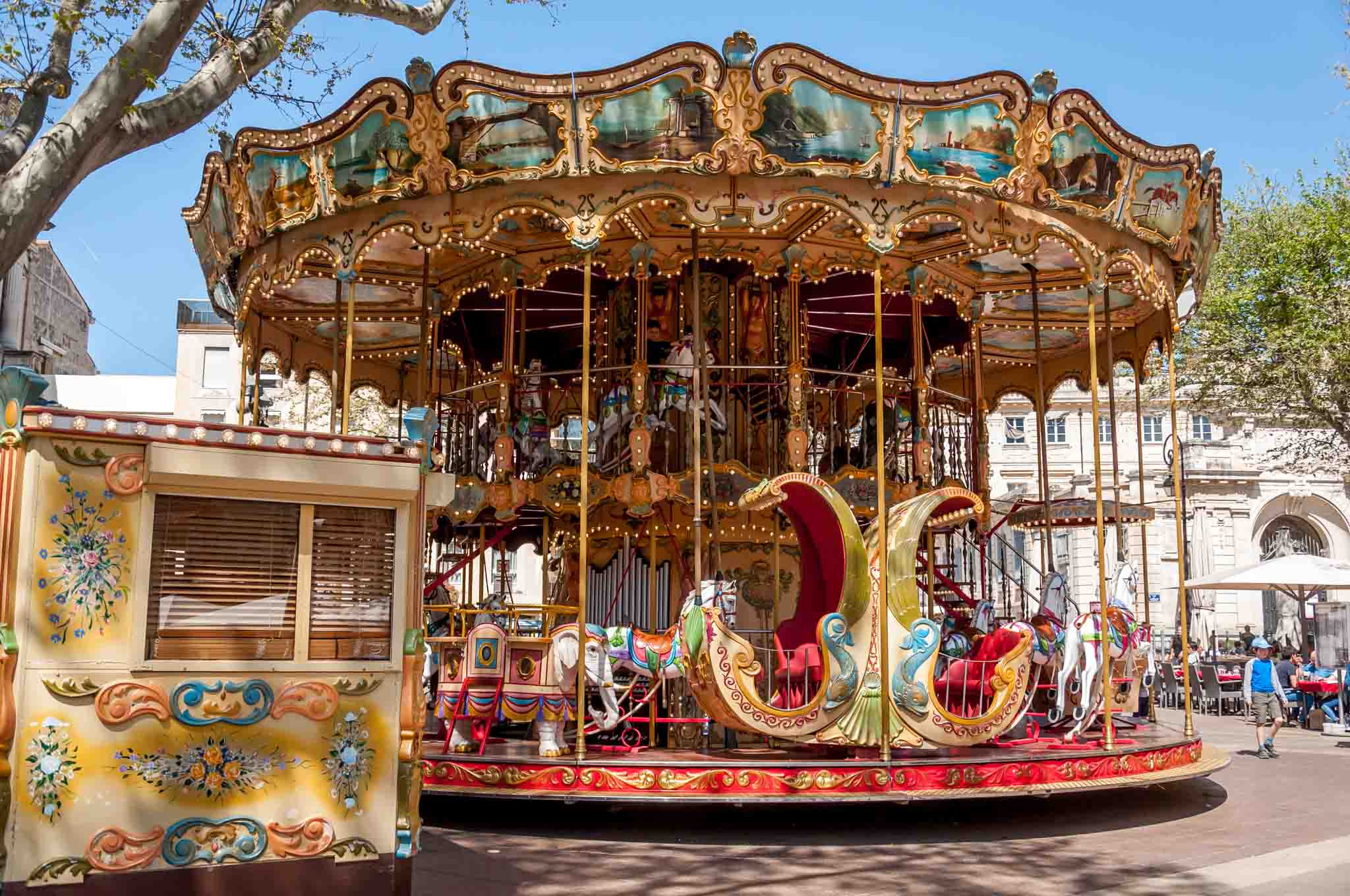 Carousel at the Place de l'Horloge in Avignon, France