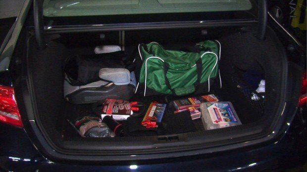 The Roadside Emergency Kit in the trunk.