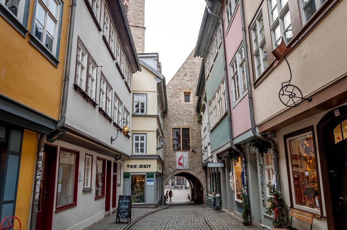 The Merchant's Bridge in Erfurt, where Martin Luther would walk and shop near the university.