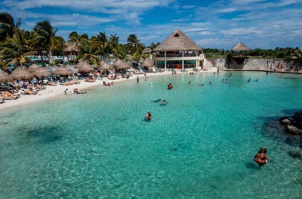 Vacation Made Simple at the Occidental at Xcaret Destination The beach area of the Hotel Occidental at Xcaret Destination in Playa del Carmen, Mexico