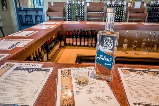 Rye whiskey at Five & 20 Spirits & Brewing