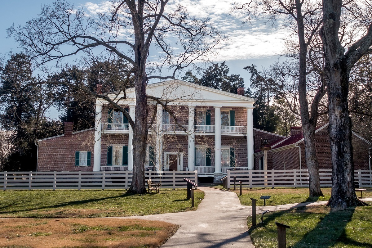 The back of Andrew Jackson's Hermitage outside of Nashville. It is the most historically accurate of the presidents homes.