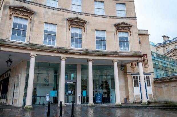 The entrance of the Thermae Spa in Bath.