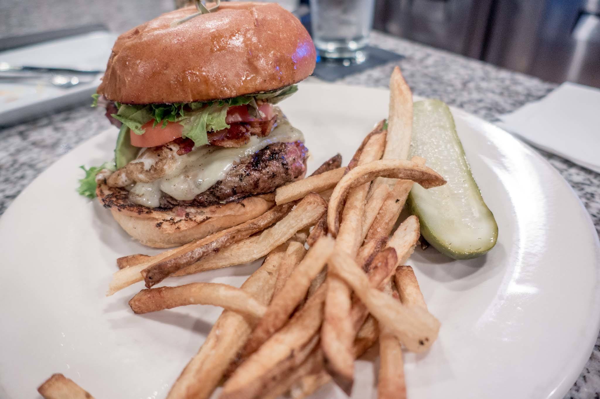 Hamburger at Old North State Winery in Mt Airy, North Carolina