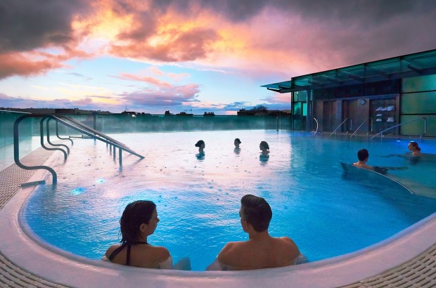 Soaking Royally at the Thermae Spa in Bath The open-air rooftop pool at the Thermae Bath Spa.