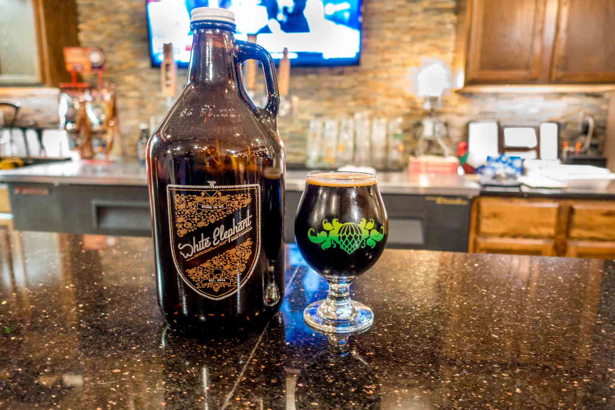 A visit to White Elephant Beer Company is one of the fun things to do in Mt Airy NC