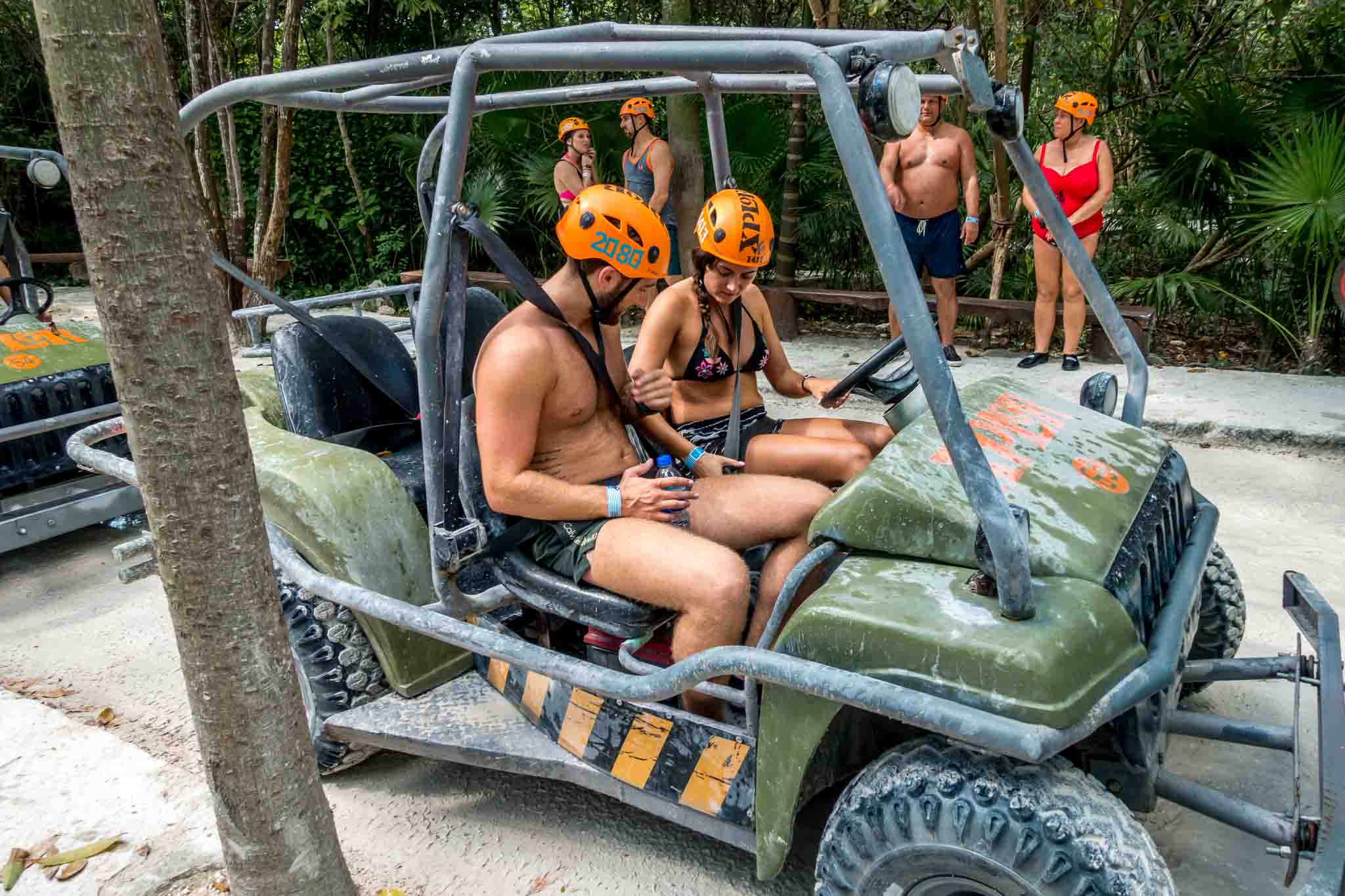 Riding in amphibious vehicles is one of the popular activities at Xplor Playa del Carmen, Mexico
