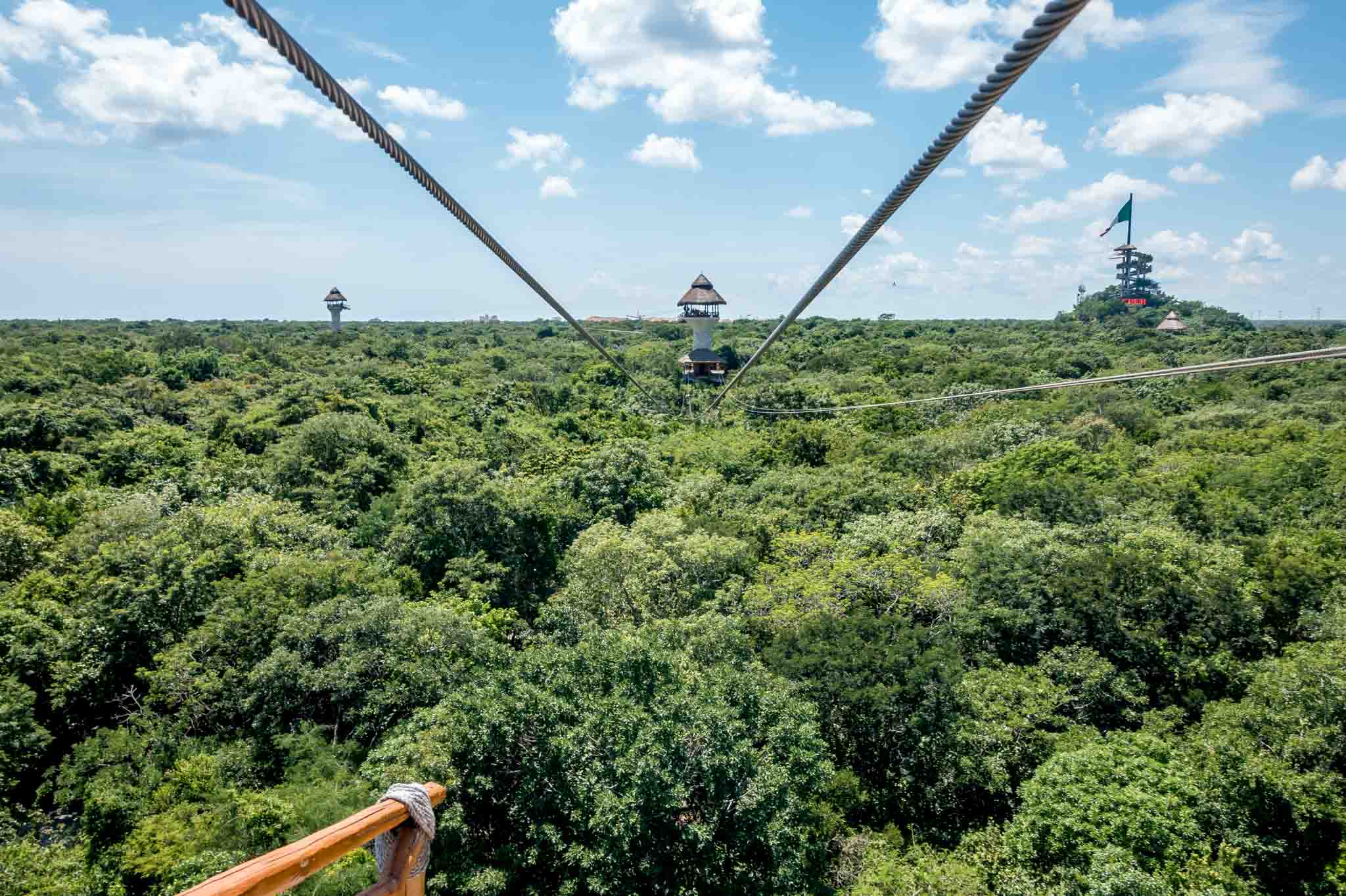 View from the zip lines at Xplor Riviera Maya (Parque Xplor) near Cancun, Mexico