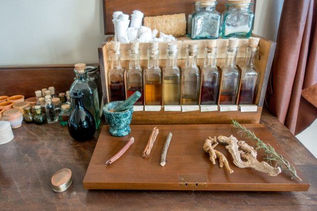 Tools in the apothecary of Dr. Vierling in Old Salem, NC