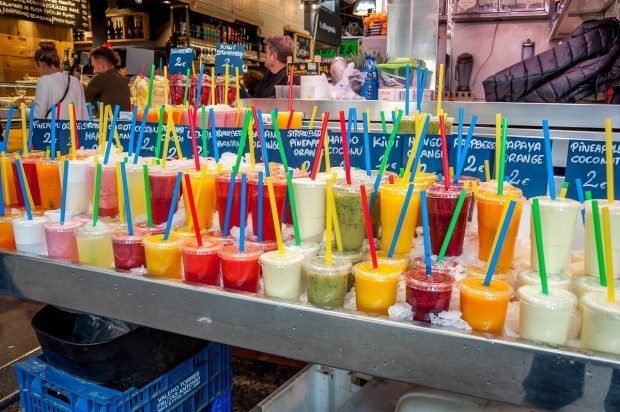 Any smoothie you could ask for at La Boqueria market in Barcelona