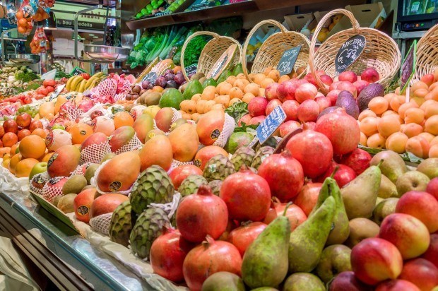 The bounty at Santa Caterina market in Barcelona, Spain