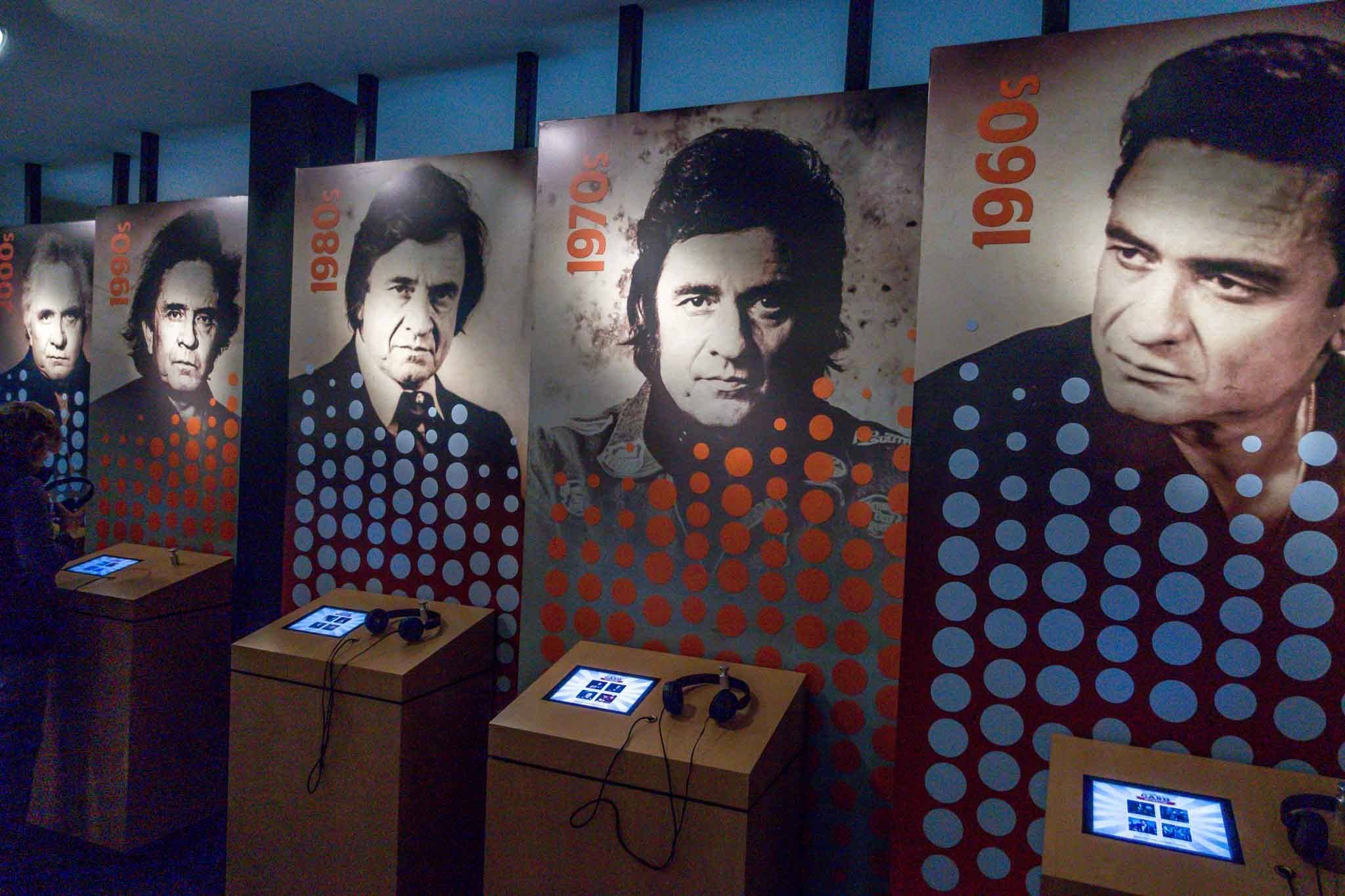 Music displays in the Johnny Cash Museum