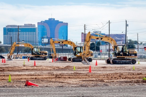 The excavators at Dig This in Las Vegas.