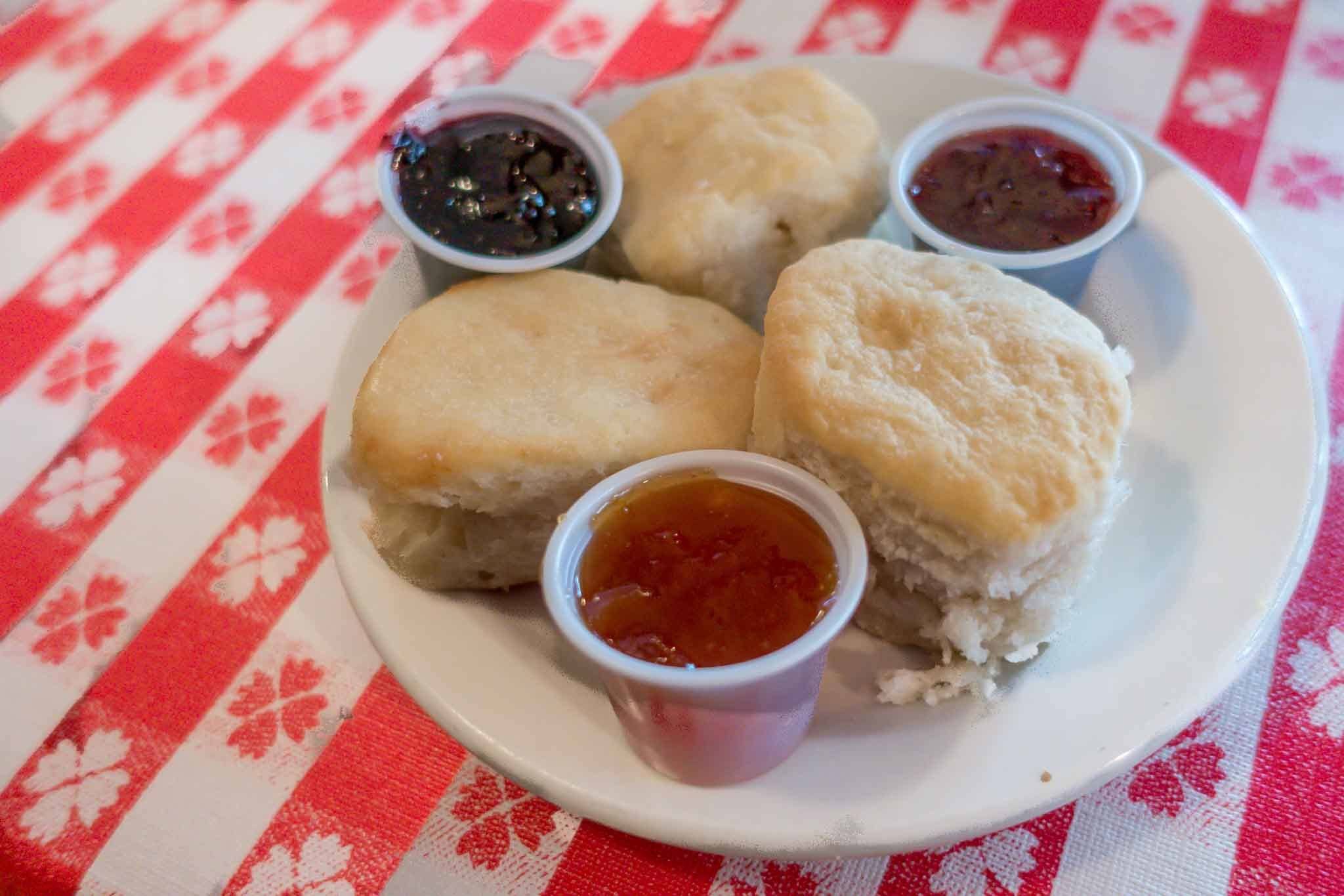 Loveless Cafe's famous biscuits in Nashville, Tennessee. Eating here is one of the best things to do near Nashville TN.