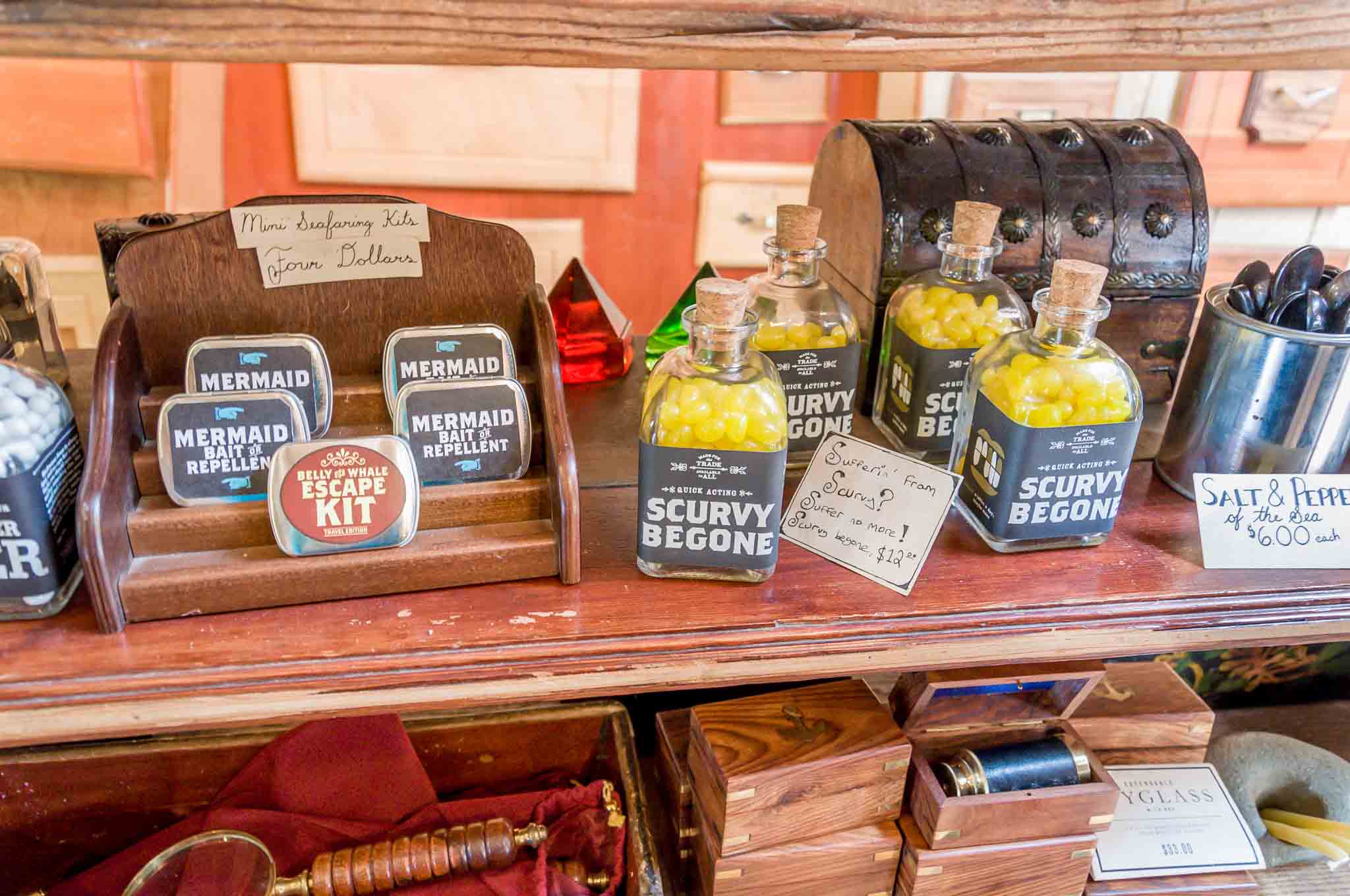 Pirate-themed candy and items for sale