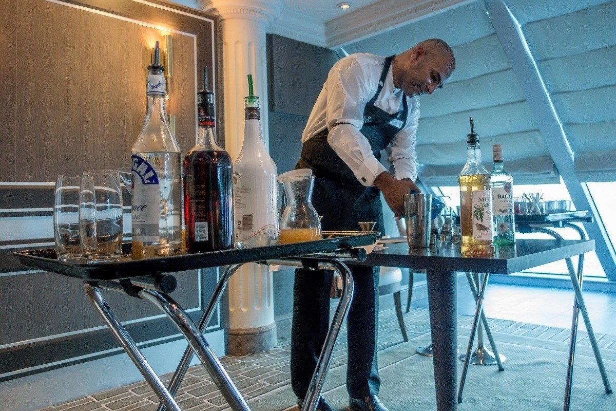 Cocktail class onboard the Adonia cruise ship