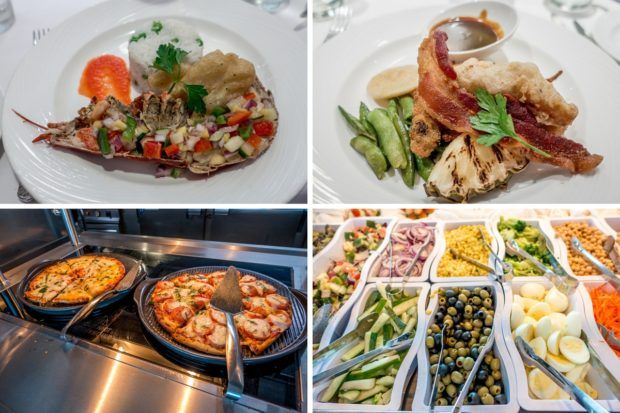 Some of the food on the Adonia cruise ship