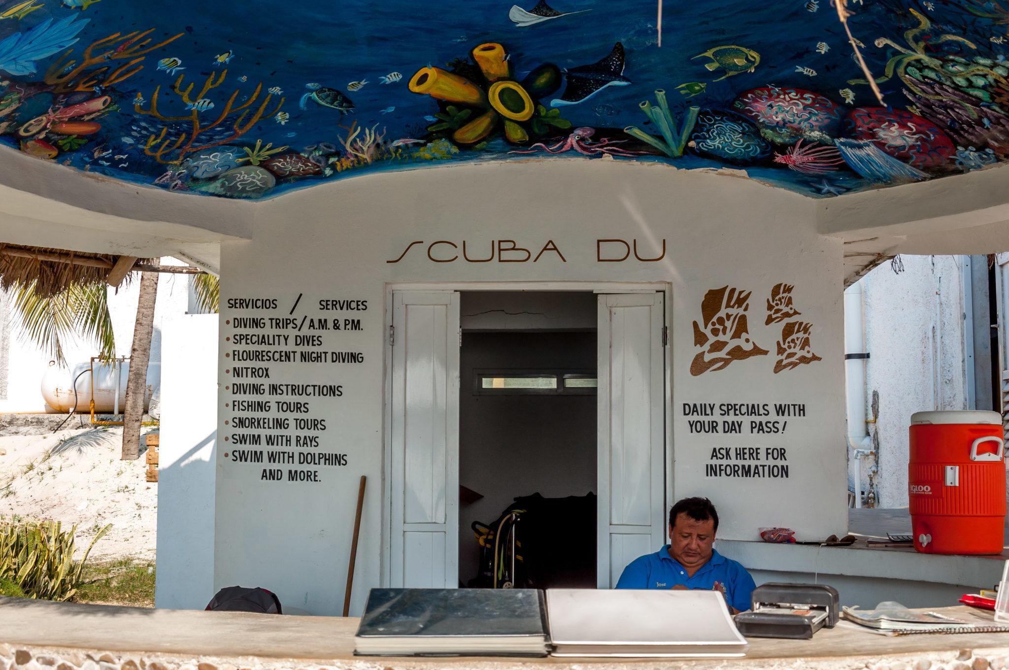 The Scuba Du dive shop onsite at the Hotel B Cozumel.